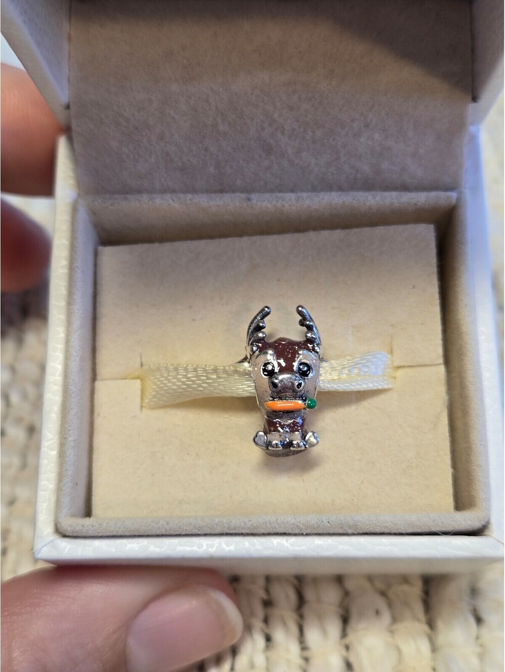 Disney pandora charm disney parks s925 silver frozen spen reindeer christmas